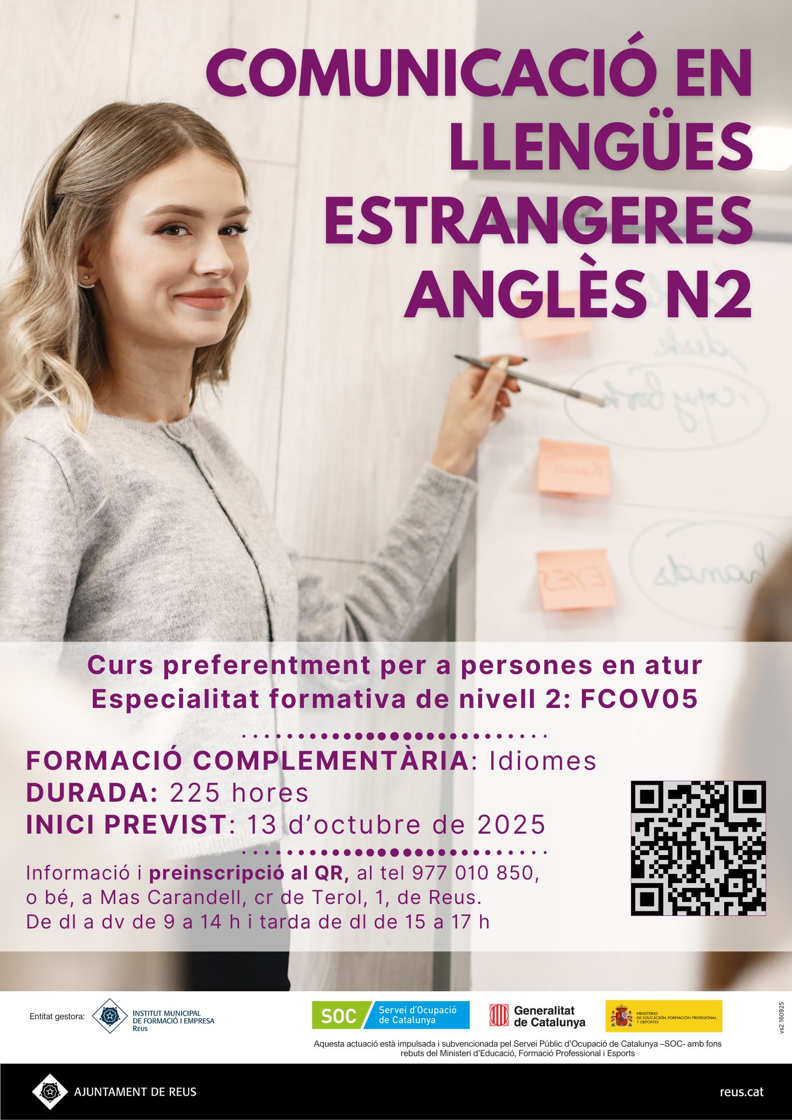 Imatge coberta de Sessió informativa del curs Comunicació en llengües estrangeres. Anglès N2 (FCOV05)