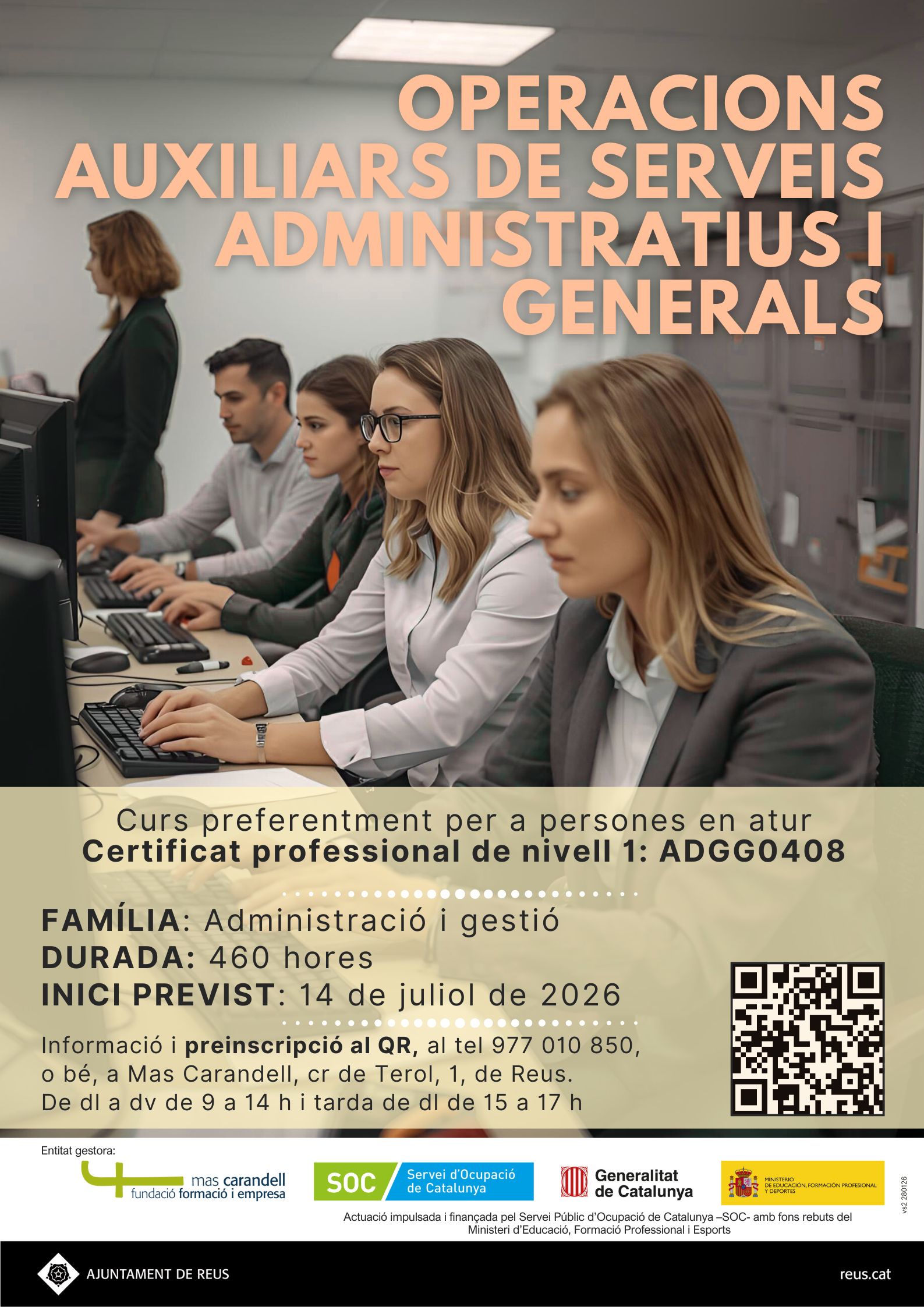 Imatge coberta de Sessió informativa del curs d'Operacions auxiliars de serveis administratius i generals (ADGG0408)