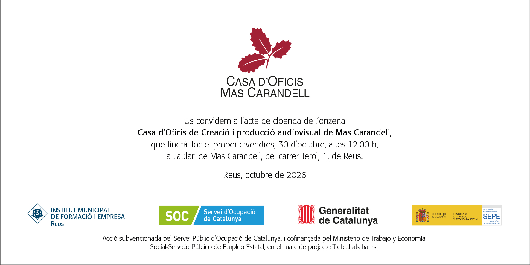Invitació a l'acte
